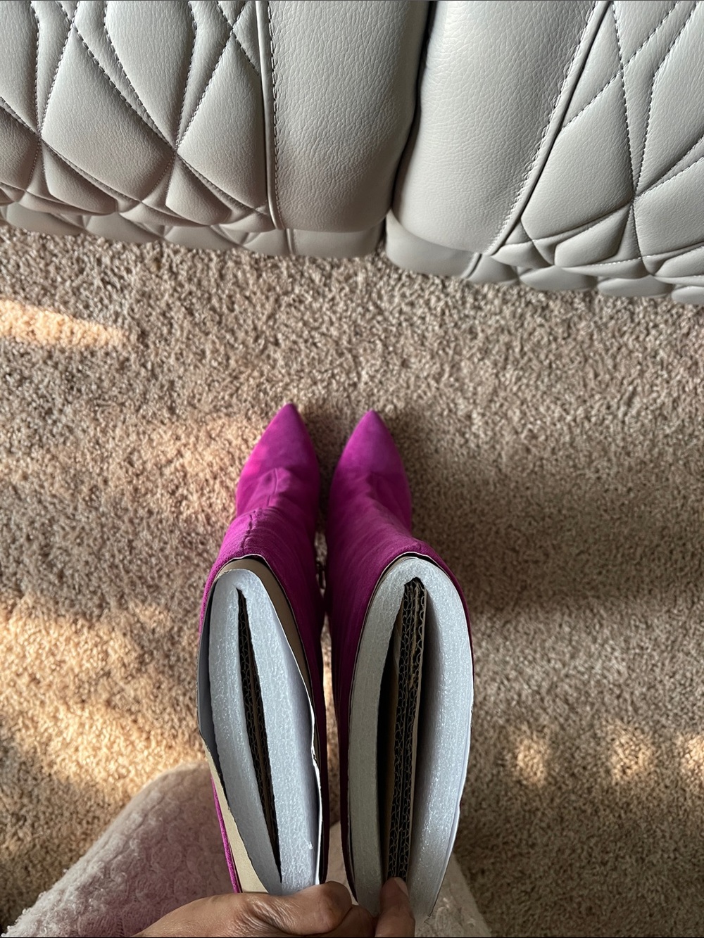 Jessica Simpson Fuchsia Suede Knee-High Stiletto Boots - Picture 13 of 14